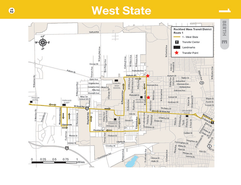 RMTD - Route 1 - West State - Map