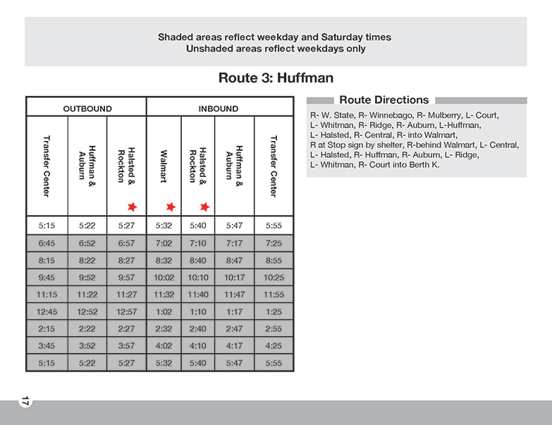 RMTD - Route 2 - Huffman - Schedule
