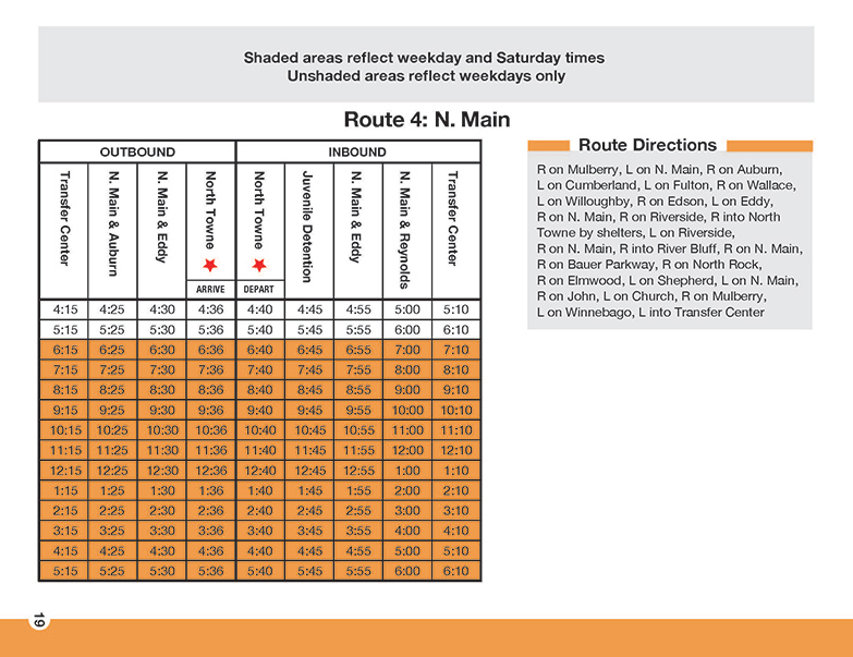 RMTD - Route 2 - North Main - Schedule