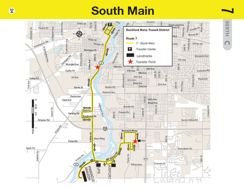 RMTD - Route 7 - South Main - Map