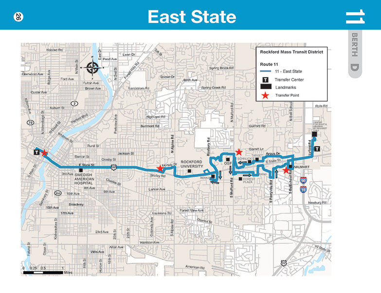 RMTD - Route 11 - East State - Map