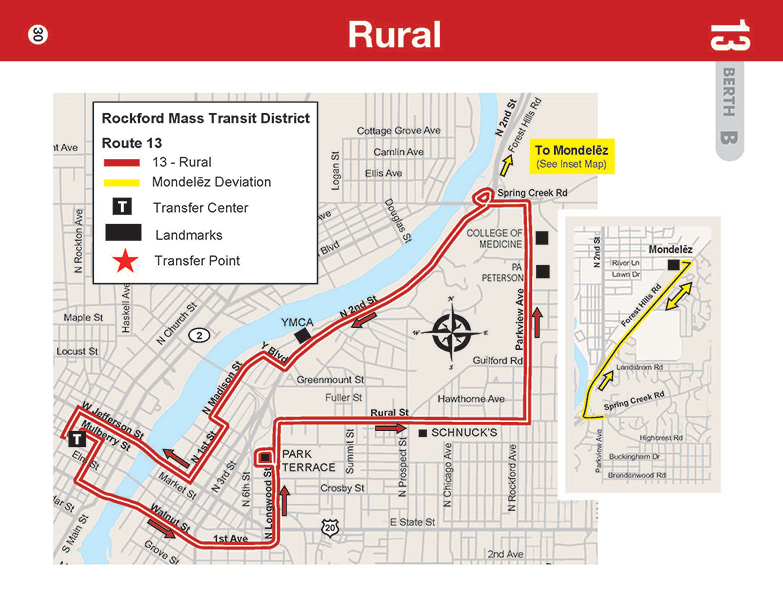RMTD - Route 13 - Rural - Map