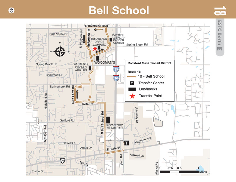 RMTD - Route 18 - Bell School - Map